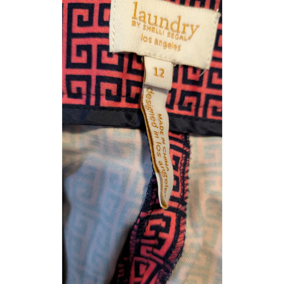 Laundry by Shelli Segal ankle pants with a pink and black geometric pattern 12 - Picture 3 of 5